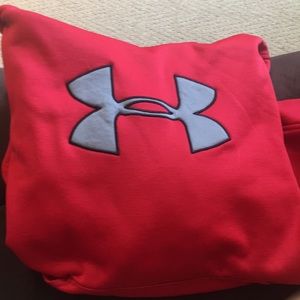 Red hoodie, under armour